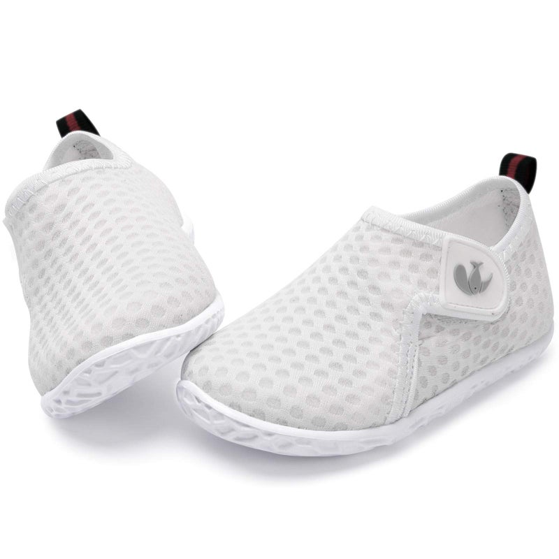 JIASUQI Baby Outdoor Quick Dry Aqua Barefoot Beach Walking Water Shoes for Swim River Pool Dot White 18-24 Months - Image 5